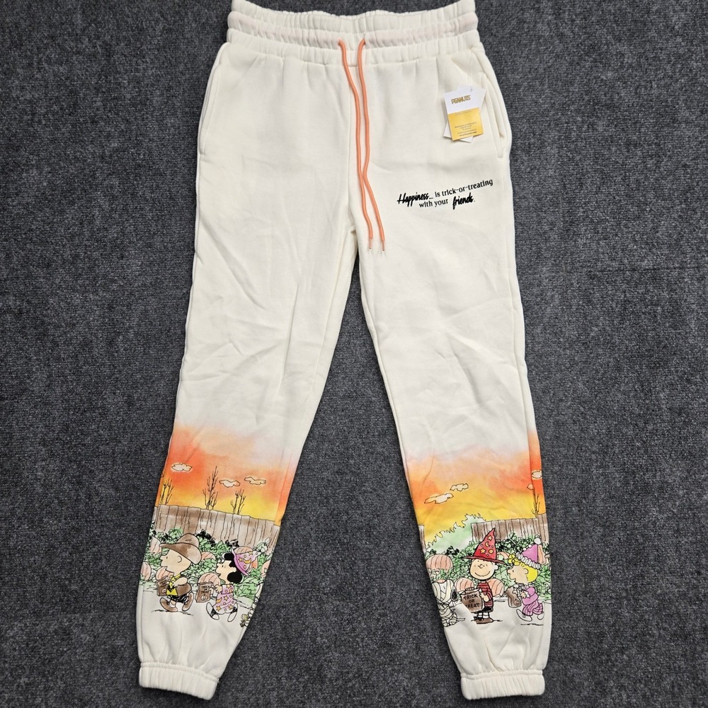 Peanuts Halloween Joggers Womens Size XS 28x28 Fall Charlie Brown Snoopy NEW NWT